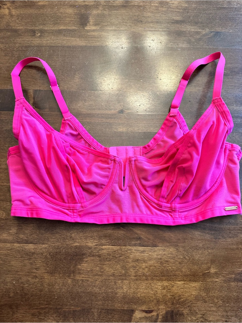 Savage x Fenty See Thru U Unlined Balconette Bra Hot Pink 38B